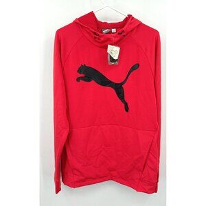 Puma Tec Sports Hoody Ribbon Red Slim Fit Pullover Mens Sz M NWT